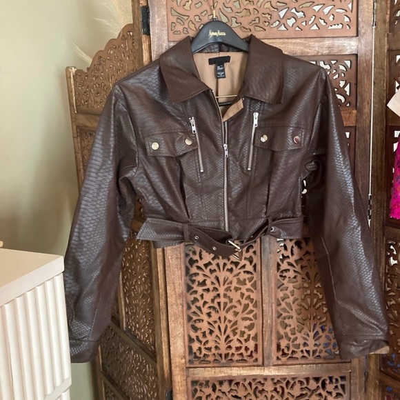 NWOT H:urs oversized cruze jacket in dark brown - Picture 4 of 7